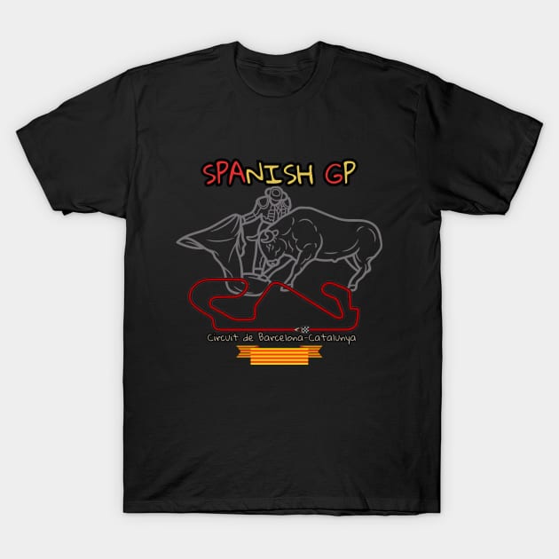 Spanish Grand Prix, Formula 1, Barcelona, Catalunya T-Shirt by Pattyld